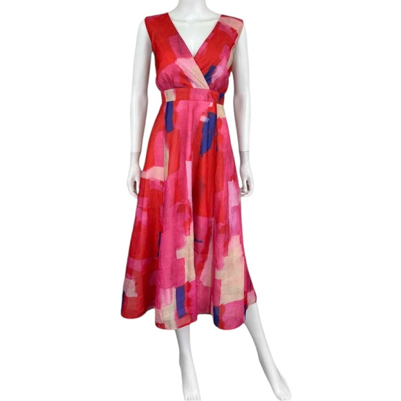 Eva Franco Dresses & Skirts - Eva Franco Pink Watercolor Dress Size LP